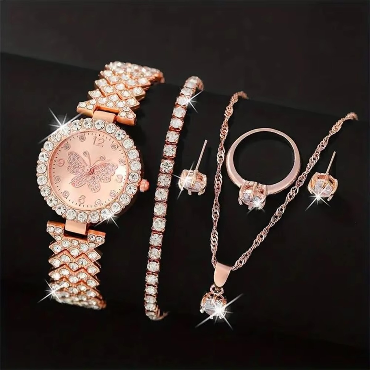 6PCS/Set Luxury Rhinestone But - Jewelry Like Watches recension och pris