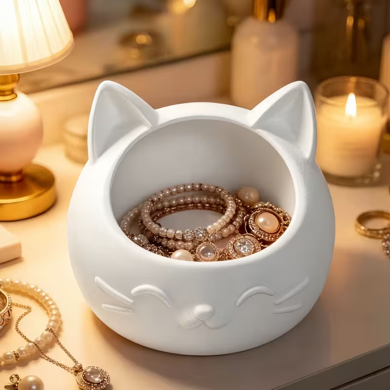 Mini Cartoon Cat-Shaped Storag - Jewelry Like Watches recension och pris