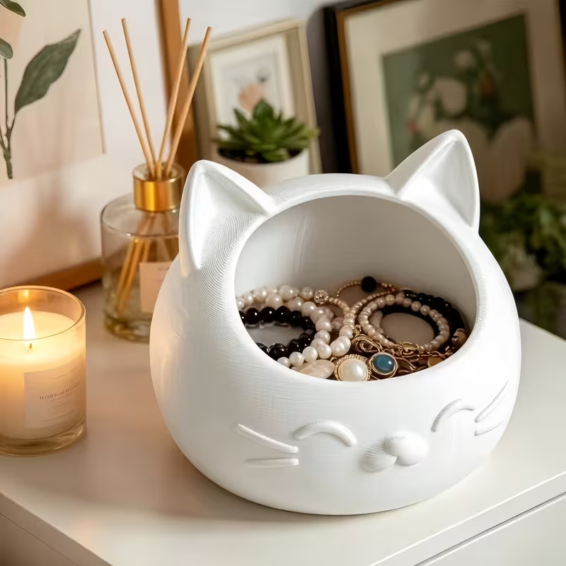 Mini Cartoon Cat-Shaped Storag - Jewelry Like Watches recension och pris