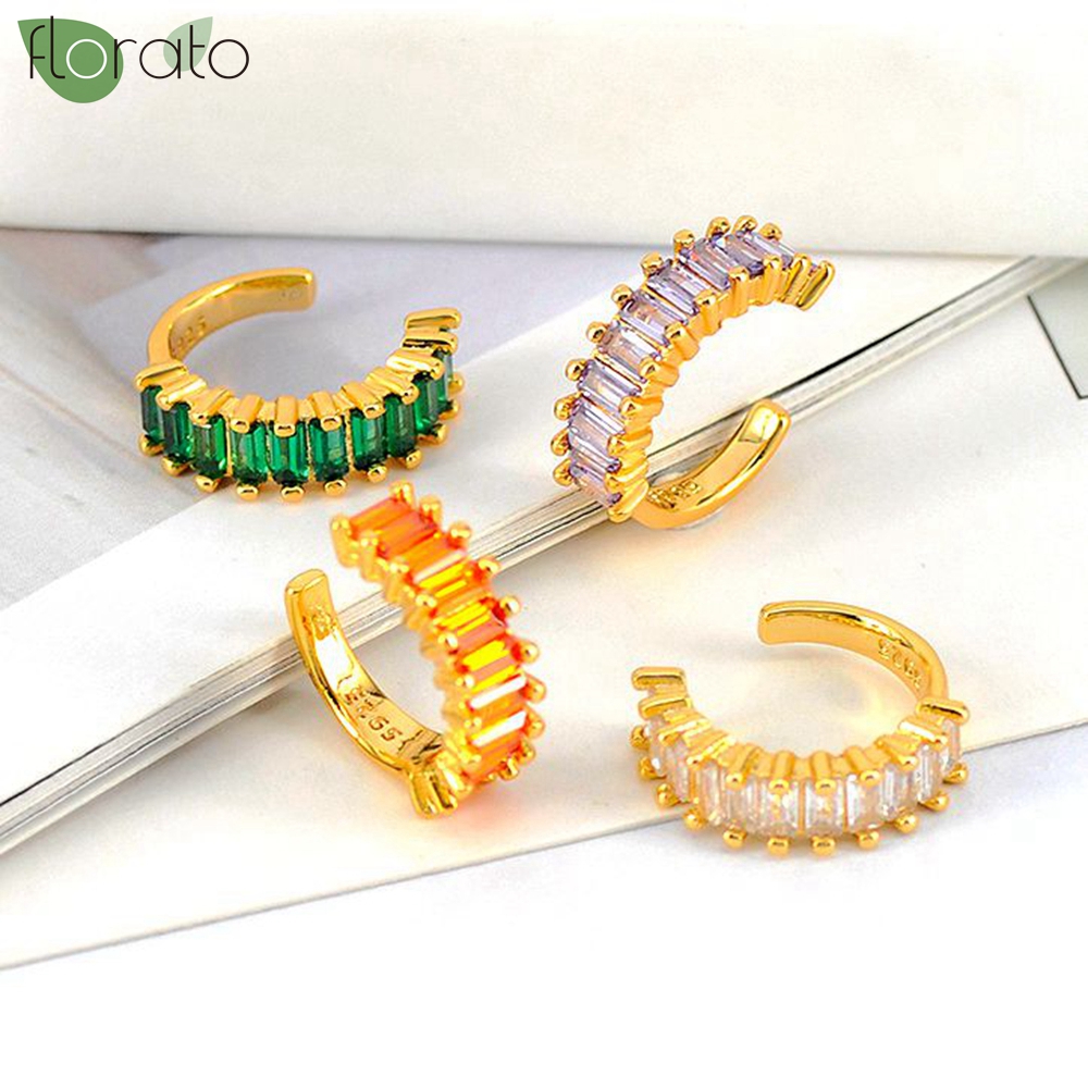 1Pcs 18k Gold Plated Zircon Ea - Ear Cuff No Piercing recension och pris