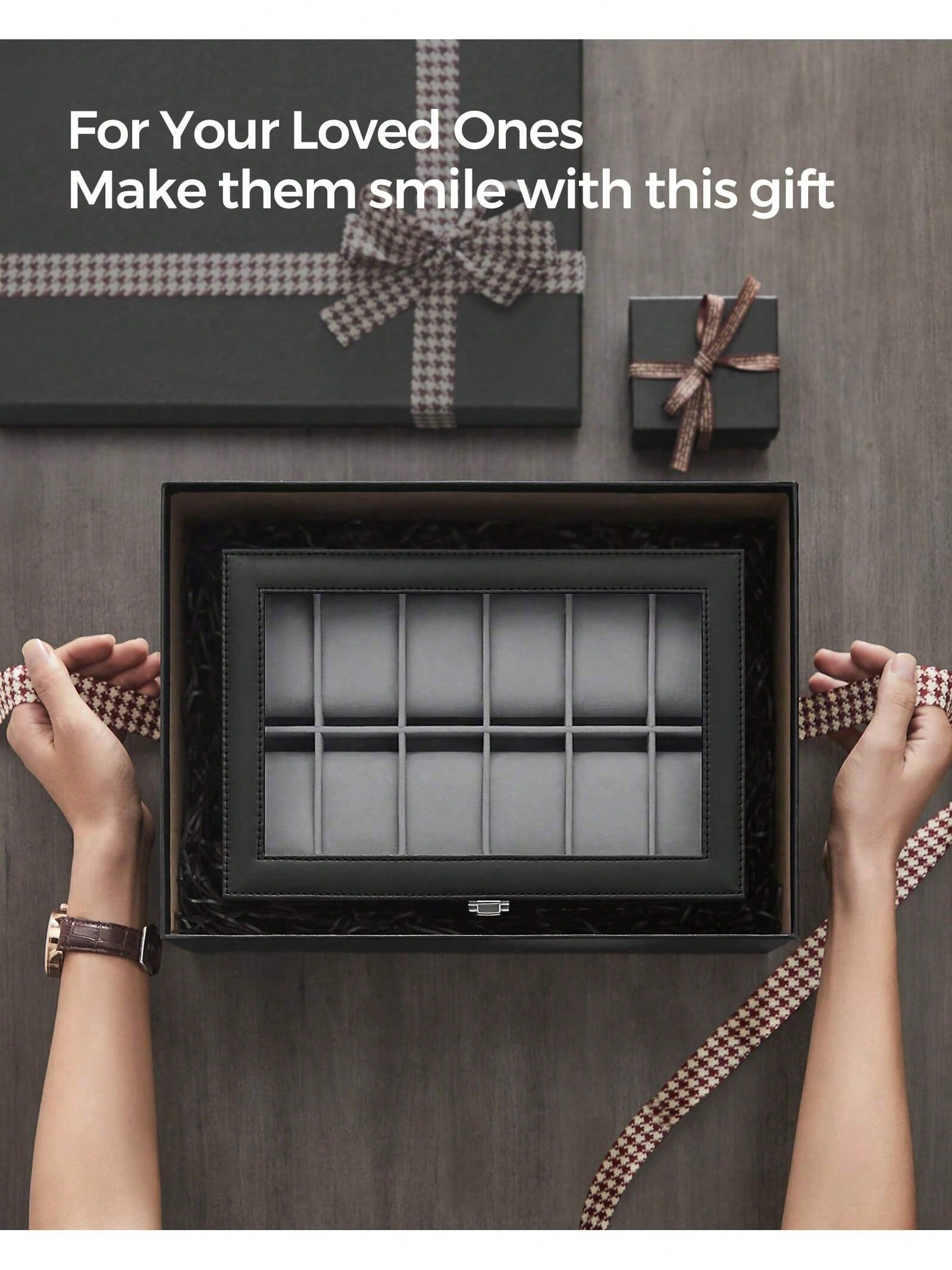 12-Slot Lockable Watch Box wit - Jewellery Watches recension och pris