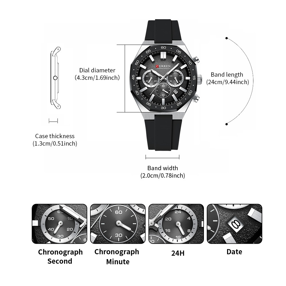 CURREN Fashion Casual Men Spor - Jewellery Watches recension och pris